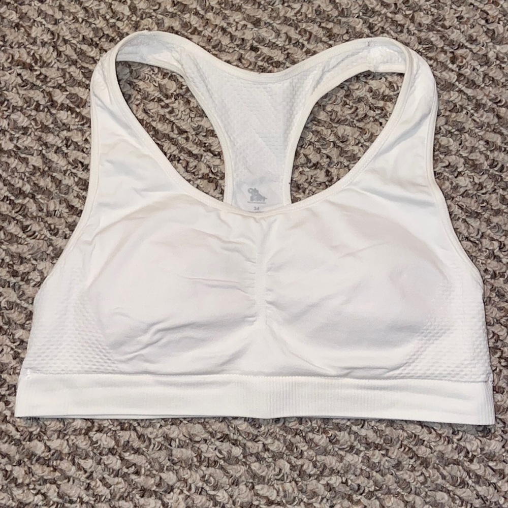 Girls White Justice Sports Bra